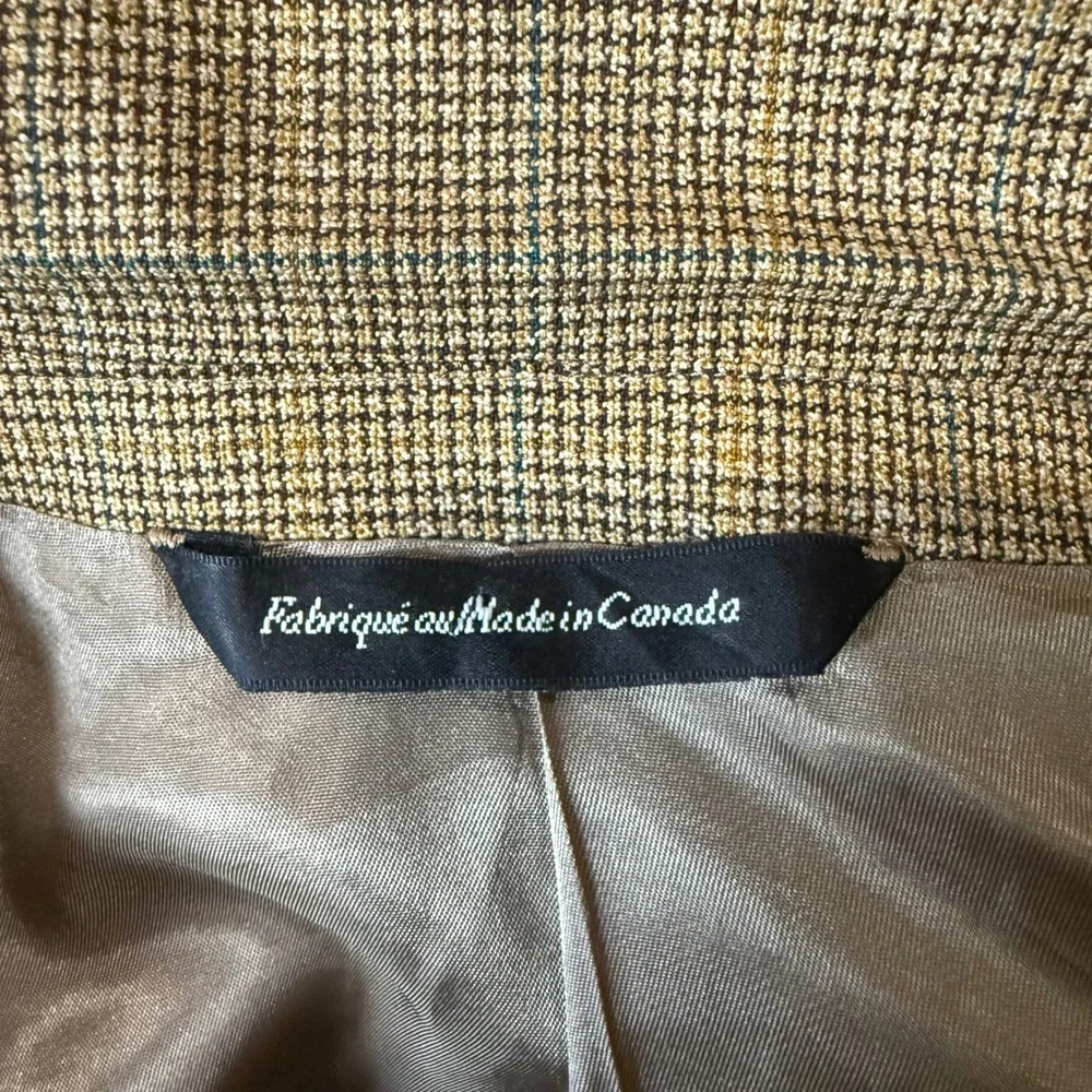 George Bass Mens Tan Houndstooth Hampton Windowpane Blazer Sport Coat 42R Canada